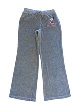 Disney Women s Vintage 90s Mickey Mouse Velour Wide Leg Sweatpants Gray Sz S