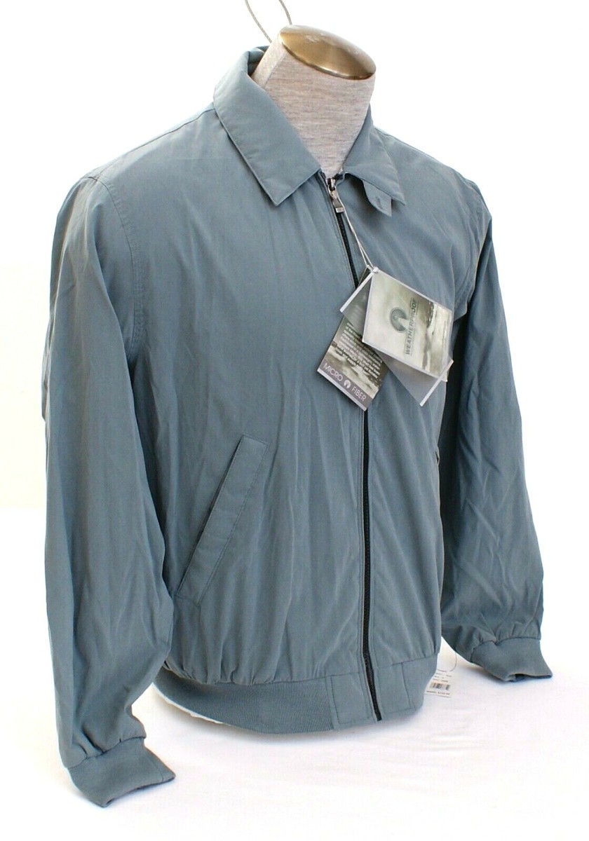Weatherproof Sage Green Microfiber Zip Front Lined Jacket Men's