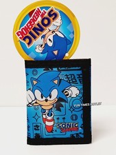 Sonic The Hedgehog Kids Trifold Wallet ID Holder Video Game Print Gamer SEGA New