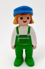 Vintage Playmobil Lady Gardener Green Overalls Articulated Toy Figure