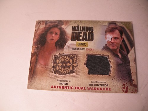Walking Dead season 3 dual wardrobe card Karen and The Governor DM3