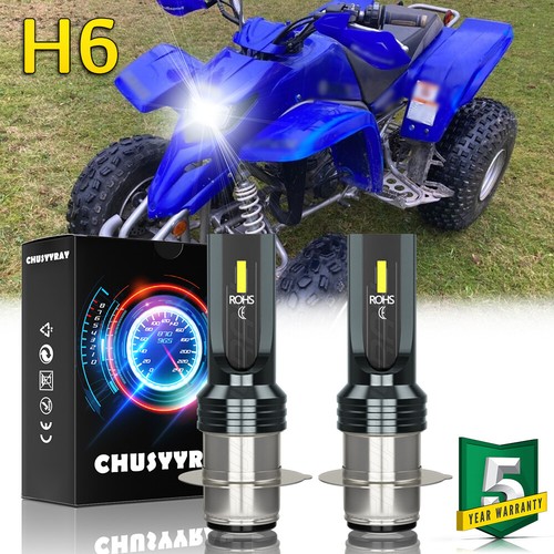 2pcs H6 LED Headlight Bulbs 6000K for Yamaha Blaster 200 1995-2006 High Power - Afbeelding 1 van 16