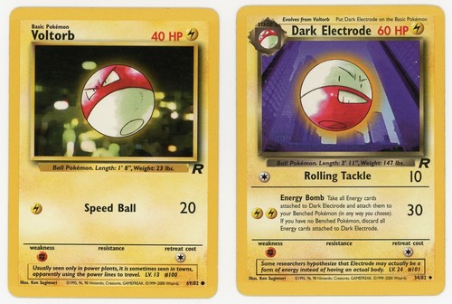 Dark Electrode 34/82 Voltorb 69/82 Team Rocket Pokemon Cards TCG LP/MP