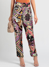 Cavalli Class Satin Logo Dress Pants Black NWT 656