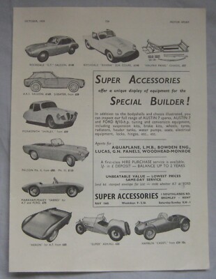 1959 Super Zubehör Original Werbung