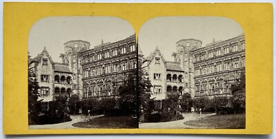 Tirage Photo Stéréo Vintage Allemagne - Château De Giebichenstein, Halle - Circa 1880