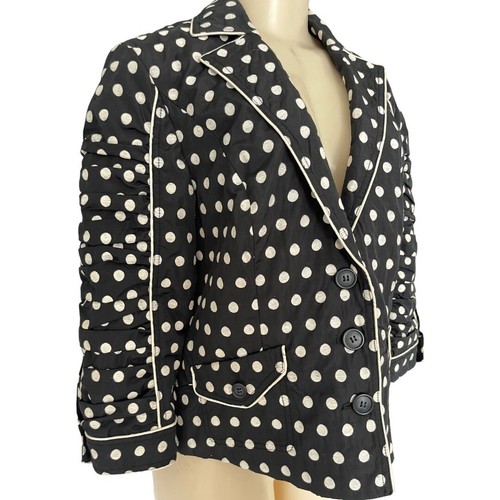 INC International Concepts Black Polka Dot Jacket Embroidered Cotton Blend 12 - Picture 4 of 12