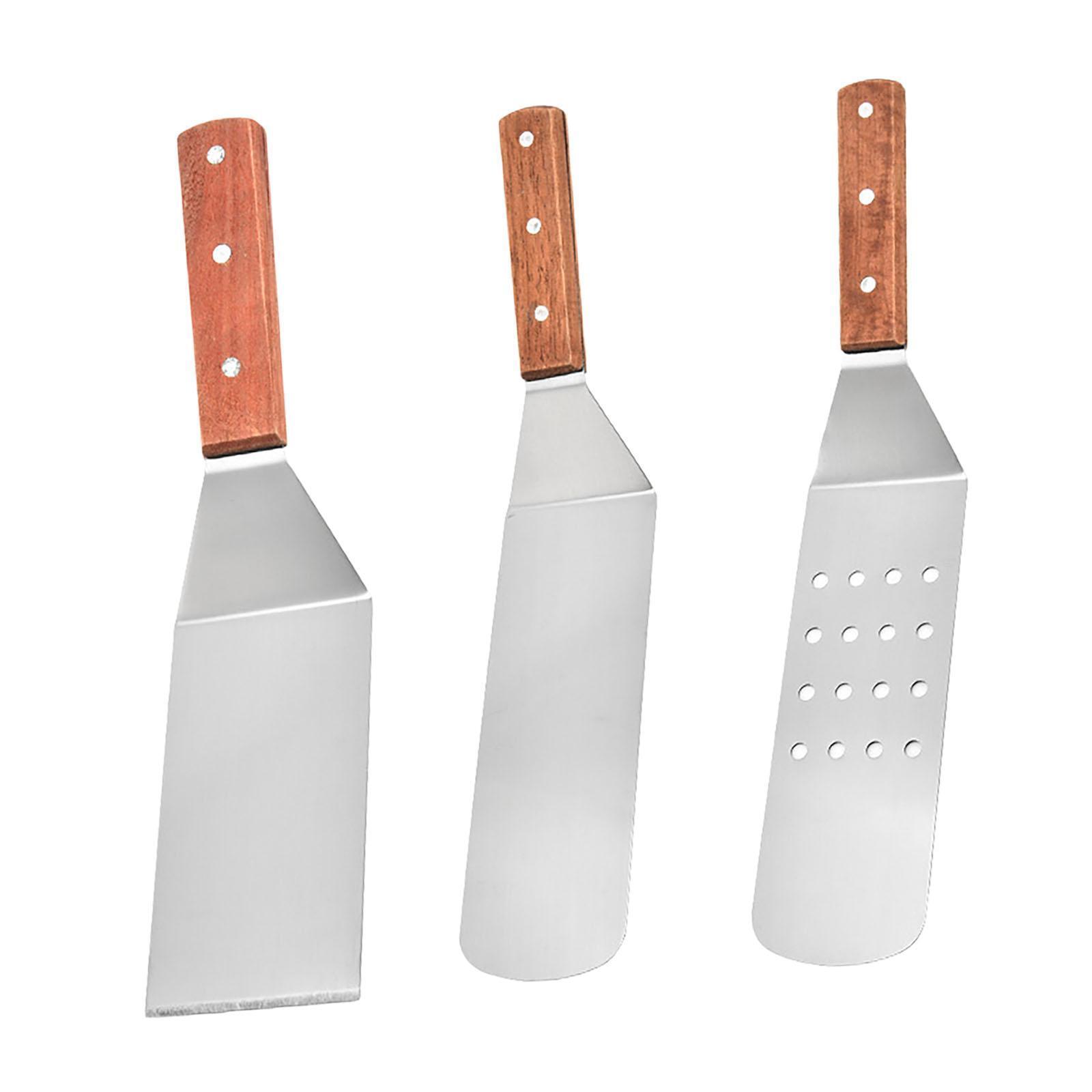 Barbecue Spatulas Grill Accessories Wood Handle Scrapers eBay