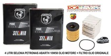 Kit Tagliando Abarth 500 4 Lt Selenia Abarth 10w50 + Filtro Olio Originale FIAT