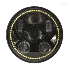 Eagle Lights Black 5 3/4" LED Headlight w LED Halo Ring Indian Scout 60 Bobber