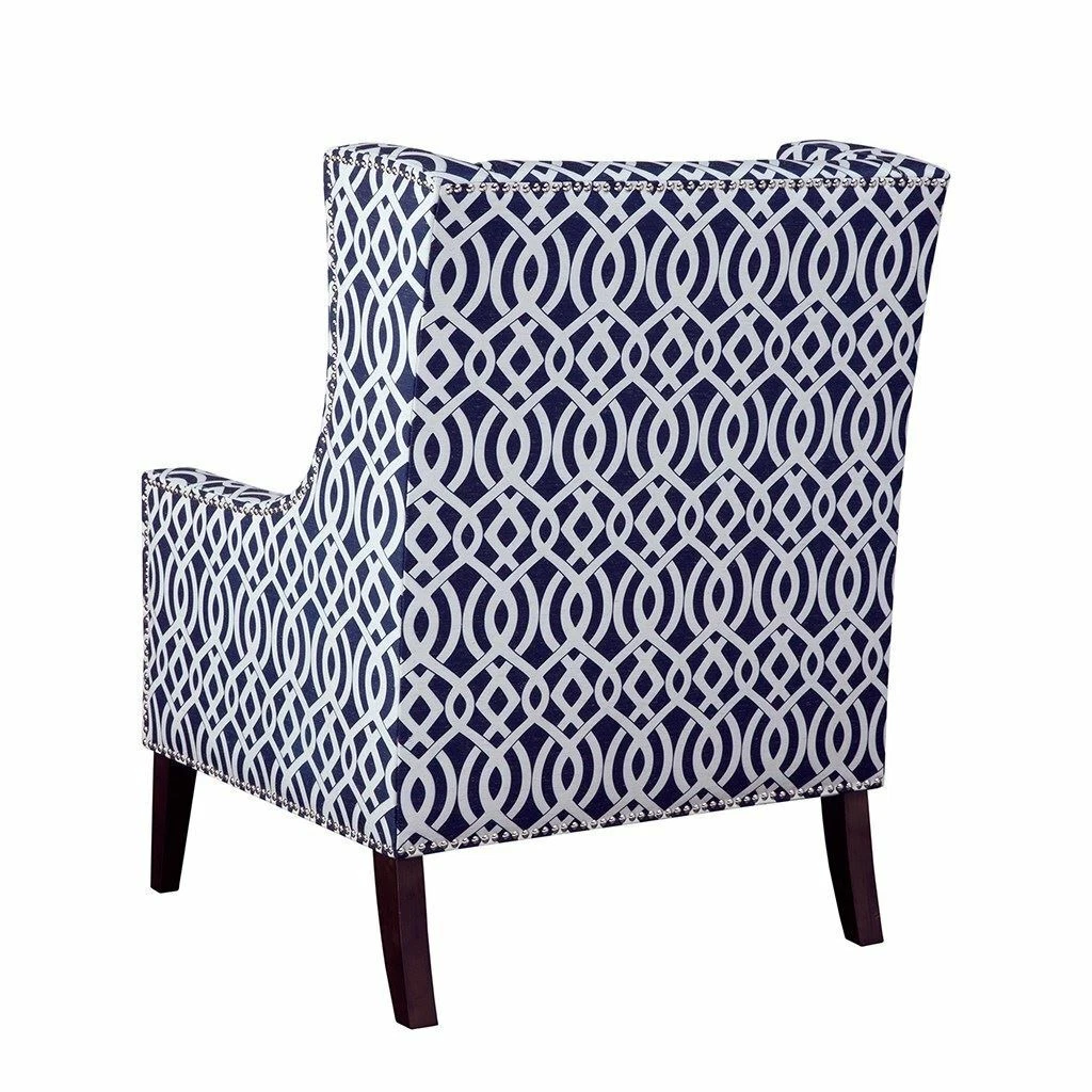 Navy blue and white accent chair sales