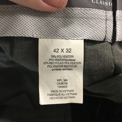 Haggar Classic Fit Stretch Stria Dress Pants Mens 42x32 (actual 43x31) Black NEW - Imagen 15 de 18