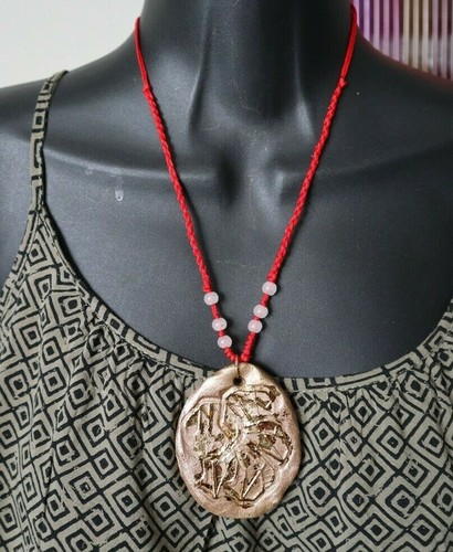 artesano hecho a mano único declaración collar audaz piedra perla arcilla colgante joyería - Imagen 38 de 68