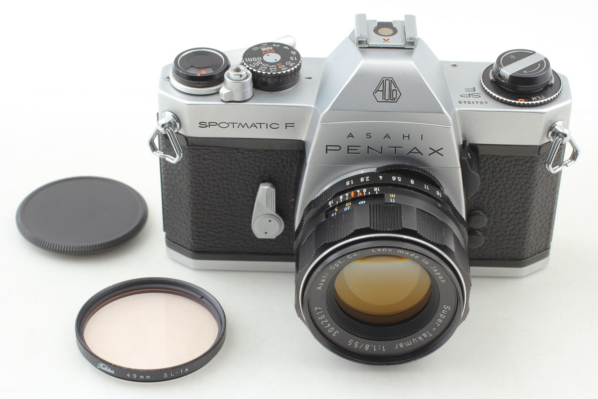ペンタックス SP F SPOTMATIC／TAKUMAR 55mm f1.8 N MINT] Pentax Spotmatic SP F Silver Film Camera Super