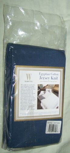NEW Wamsutta Egyptian Cotton Jersey Knit Std/Queen Pillowcases Nocturne Blue - Picture 2 of 3