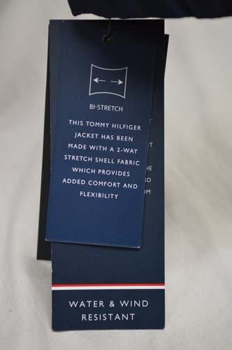 Tommy Hilfiger Mens Jacket Full Zip Hooded The Flex Wind Water Resistant Navy XL - Picture 6 of 15