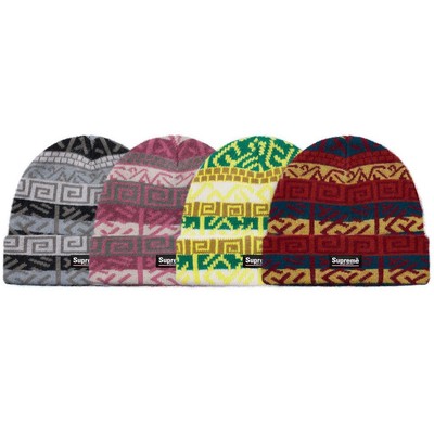 supreme brushed pattern beanie