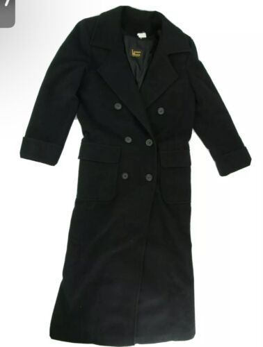 Black Wool Trench Coat 