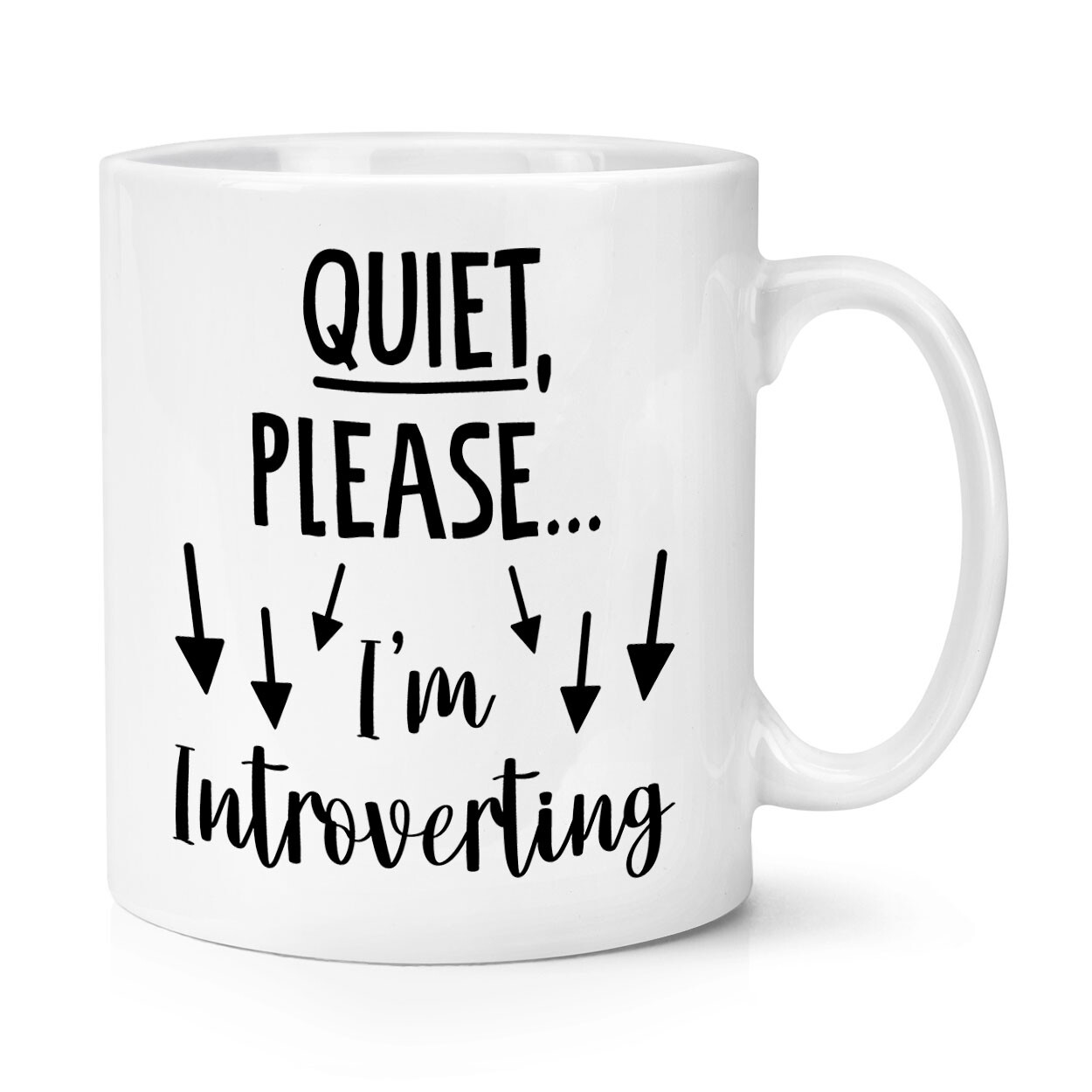 Quiet Please I'm Introverting 10oz Mug Cup Quote Funny Joke Shy