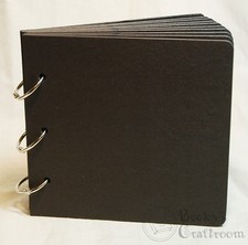 Black Chipboard Album 5.5"x5.75" 10 pages 3 rings