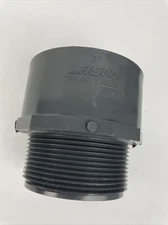 LASCO 3" PVC SCH 80 Adapter D2467 Slip x MPT Male Thread Gray