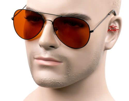 3 Pairs/Pack 106BB Aviator Retro Sunglasses Black Metal Blue Block Amber/Copper - 第 2/7 張圖片