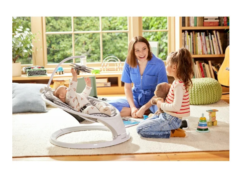 Munchkin® Bluetooth Enabled Infant Baby Swing,5 Ranges of Motion, White, Unisex