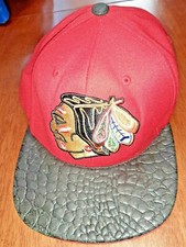 Snakeskin Cap CHICAGO BLACKHAWKS HAT Mitchell & Ness - Mint Strapback Hockey NHL