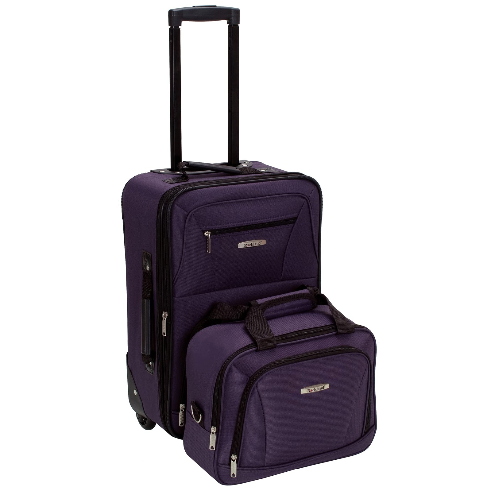 Rockland Fashion Expandable Purple Softside Upright 2-Piece Luggage Set