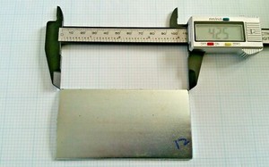 Huge Special N38EH Neodymium Magnet. Super Strong Rare Earth 4.25" x 2.25" x .2"