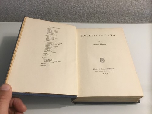 Eyeless In Gaza By Aldous Huxley 1936 Harper Bros. 2nd Edition G-L - Picture 4 of 7