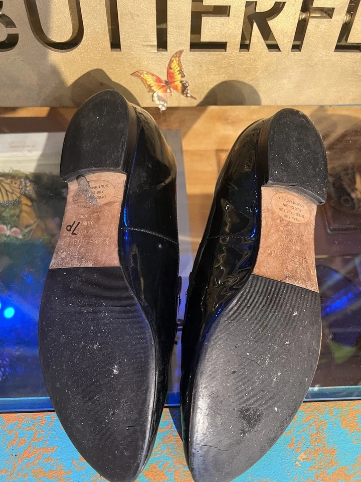 Zapatos planos de ballet Kate Spade New York para mujer Natasha gato negro talla 6,5 raros Foto 4 de 4
