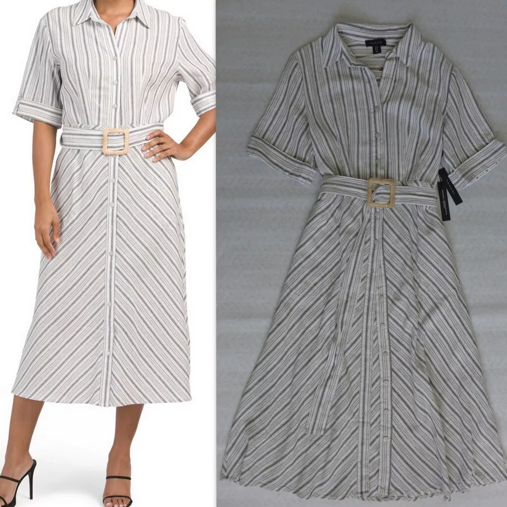 Tahari linen shirt best sale dress
