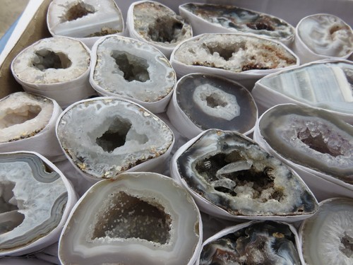 Oco Geode Lot Natural Polished Agate Halves Specimens Display Druzy Lot #3 - Picture 11 of 12