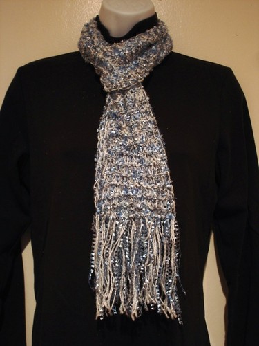 Hand Knit Scarf, Short Eyelash & thin yarn blend - Picture 16 of 25