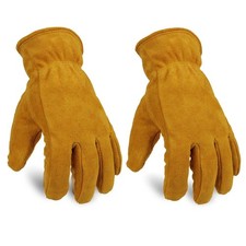 Winter Leather Work Gloves - 2 Pairs Thermal Insulated, Warm Thick Lining for Me