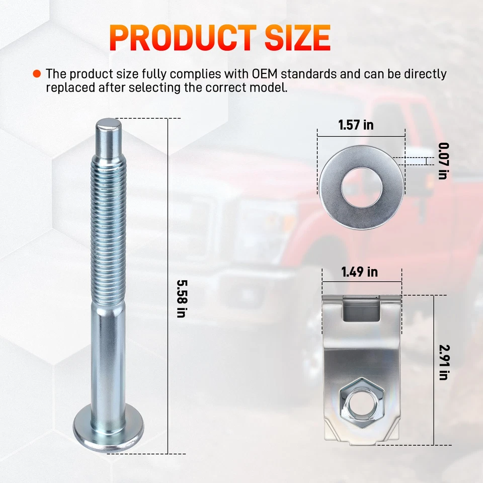 Kit de parafusos de montagem em caçamba para Ford Super Duty F250 F350 F450 F550 - Imagem 3 de 4