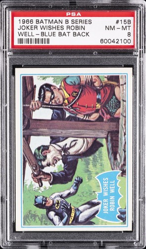 1966 Topps Batman Blue Bat #15B The Joker Wishes Robin Well