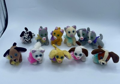 Vintage 1995  Tiny Tag Alongs Plush Kitties Cats Dogs Puppies Lot Of 11