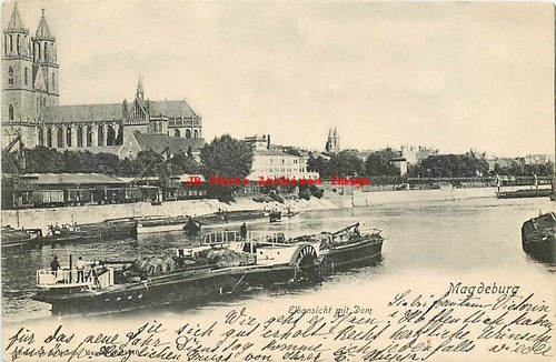 Deutschland, Magdeburg, Elbansicht mit Dom, Dampfer Laube