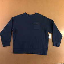 Old Navy Boys Large 10-12 Blue Oversized Quilted Utility Pocket Sweatshirt NWT