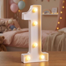 Marquee Numbers 8.5 Inch Light up Numbers Battery Powered Number 1