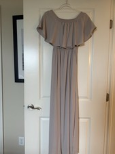 Show Me Your Mumu Taupe Size XS Off The Shoulder Maxi Dress Romantic