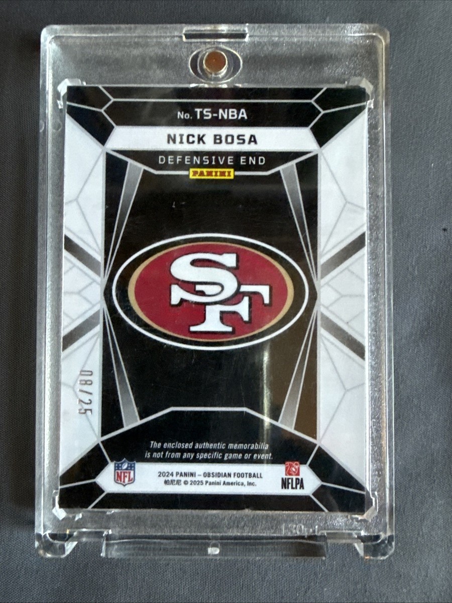 Carte Nick Bosa Trifecta Purple Panini Obsidian 2024 – /49 – San Francisco 49ers