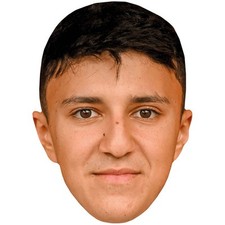 Isack Hadjar Short Hair Celebrity Mask, Flat Card Face, Fancy Dress Mask