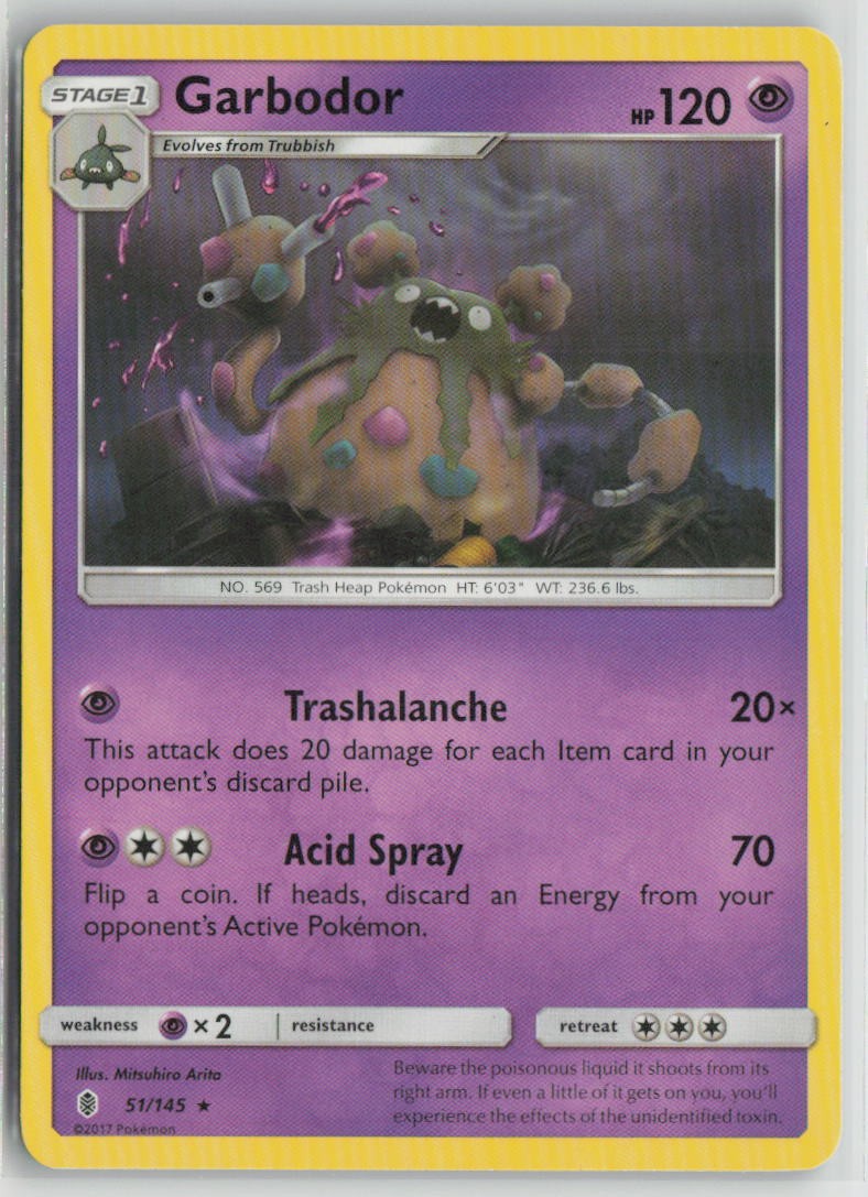 Garbodor 51/145 Rare Guardians Rising Pokemon Lightly Played