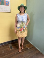 Vintage 90s Ky's Made In Hawaii Tank Dress Hawaiian Scene Size L