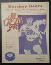 1971 HERSHEY BEARS AHL HOCKEY PROGRAM v. ROCHESTER AMERICANS RALPH KELLER COVER