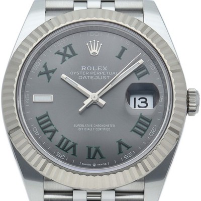 ROLEX Datejust 41 Men's Watch Jubilee Slate Roman Wimbledon 126334 K18WG/Sta...
