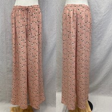 Saks Fifth Avenue Vintage Pink Floral Wide Leg Pants Size Medium